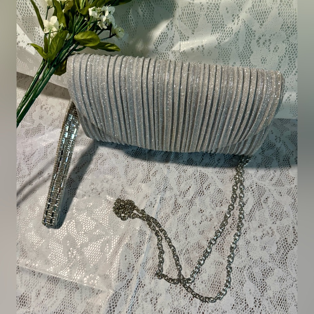 Silver Glitter Clutch